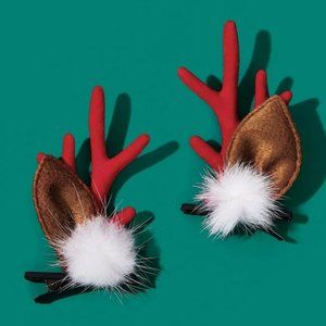 2pcs Christmas New Year Antler Hair Clips